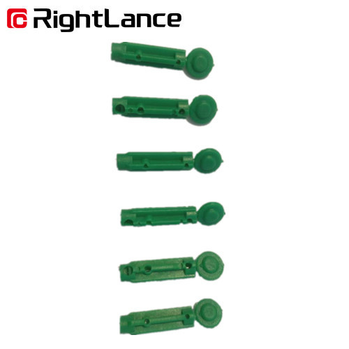 Lanceta de sangue da torção do verde de Sterlie para o dispositivo Lancing da glicemia do tampão de segurança dos testes da glicose